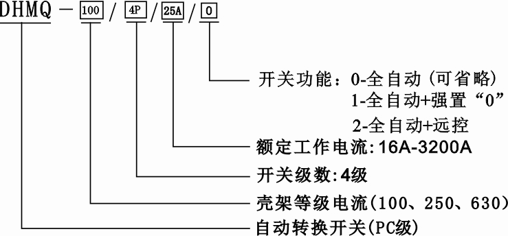 雙電源型號說明 雙電源型號說明